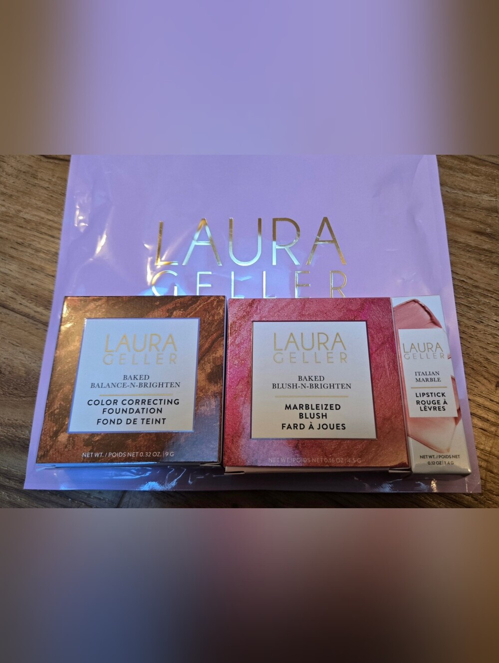 LAURA GELLER Marble Magic Kit: Deep Color Correction, Pink Buttercream Blush, Be